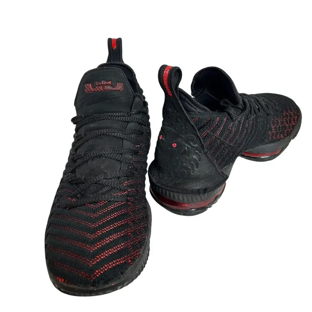 Nike LeBron 16 Fresh Bred 2018 Black & University Red‎ AO2588-00 Sz 9.5